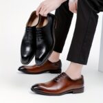 Ponytail Shoe Shine Parlor Men’s Leather Brogue Business Casual Dress Shoes - Image 10