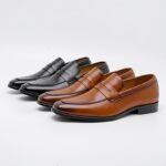 Ponytail Shoe Shine Parlor Men’s Genuine Leather Slip-On Casual Business Loafers
