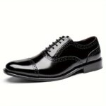 Ponytail Shoe Shine Parlor Men’s Leather Brogue Derby Business Dress Shoes - Image 4