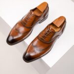 Ponytail Shoe Shine Parlor Men’s Genuine Leather Oxford Business Dress Shoes - Image 4