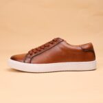 Ponytail Shoe Shine Parlor Men’s Leather Casual White Business Sneakers - Image 8