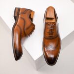 Ponytail Shoe Shine Parlor Men’s Genuine Leather Oxford Business Dress Shoes - Image 6