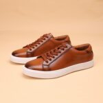 Ponytail Shoe Shine Parlor Men’s Leather Casual White Business Sneakers - Image 7