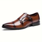 Ponytail Shoe Shine Parlor Men’s Leather Double Buckle Monk Dress Shoes - Image 5