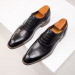 Ponytail Shoe Shine Parlor Men’s Genuine Leather Oxford Business Dress Shoes - Image 2