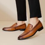 Ponytail Shoe Shine Parlor Men’s Genuine Leather Slip-On Casual Business Loafers - Image 5