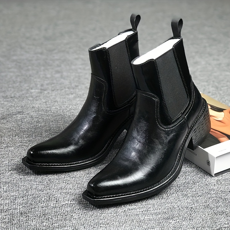 ad2f948f-349c-4e2d-a52b-597051c2747d.jpg Ponytail Shoe Shine Parlor Men’s Pointed Toe Chelsea Casual Boots - Image 1