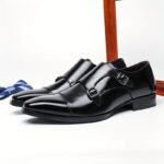 Ponytail Shoe Shine Parlor Men’s Leather Double Buckle Monk Dress Shoes - Image 12