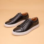 Ponytail Shoe Shine Parlor Men’s Leather Casual White Business Sneakers - Image 10