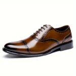 Ponytail Shoe Shine Parlor Men’s Leather Brogue Derby Business Dress Shoes - Image 6