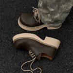 Ponytail Shoe Shine Parlor Men’s Leather Derby Lace-Up Casual Boots - Image 7