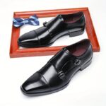 Ponytail Shoe Shine Parlor Men’s Leather Double Buckle Monk Dress Shoes - Image 10