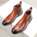 Ponytail Shoe Shine Parlor Men’s Genuine Leather Chelsea Casual Boots - Image 2